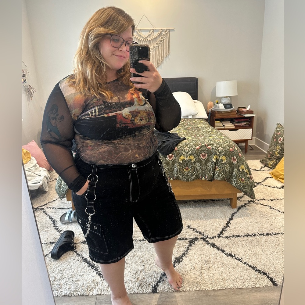 Long Goth Chain Shorts